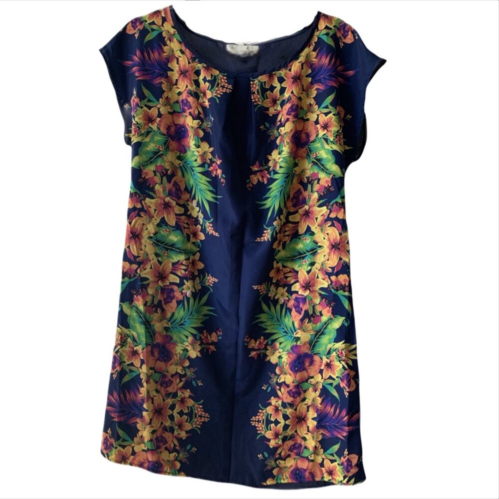 ✨ Tropical Floral Shift Dress – Vibrant & Breezy! ✨